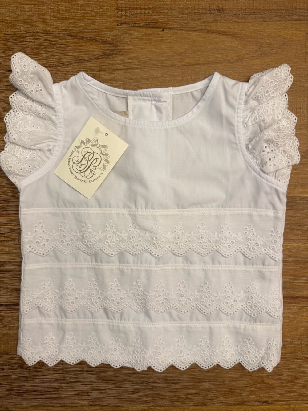 The Beaufort Bonnet Company White Eyelet Ruffled Camisole